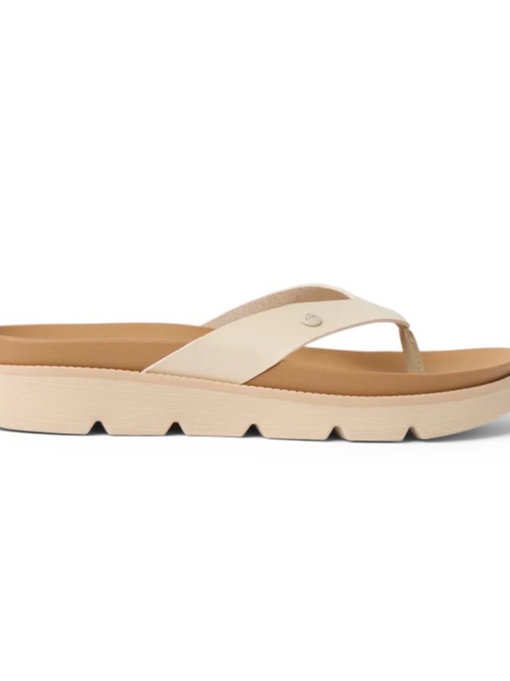 Reef Women’s Vista Luxe Vivianhh Cream/Tan Platform Thong Sandal - Picture 2 of 8